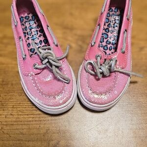 Sperry Kids Pink Sequin Sneakers